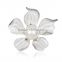 Simple Small Pure fresh Petal Flower Alloy Drip Crystal Jewelry Women Brooches