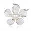 Simple Small Pure fresh Petal Flower Alloy Drip Crystal Jewelry Women Brooches