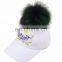 Fashion unique faux fur pom pom Hip-hop pompom baseball hat