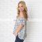 Elastic Strapless Neckline Print Off Shoulder Top for Women