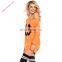 Halloween Slash Neck Cartoon Three Quarter Sleeve Pumpkin Mini Jersey Dresses