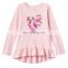 Hot Sale Cute Girl Dresses, One piece Girls 4- 8 Long Sleeve Ruffled High-Low Tee