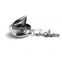 Round shape portable pocket metal cigarette ashtary with keychain