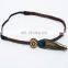 High quality boho peacock feather hairband adjustable braided gril's peacock feather headband