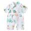 PLHMIA 100% cotton muslin air condition lace-up newborn baby clothes baby romper baby sleepsuit