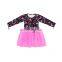 new arrival Halloween  skull pumpkin baby dress ruffled tulle  for girls popular long sleeve dress