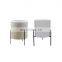 White medium Mid Century Modern Ceramic Planter Flower Pot for plant with metal Stand Holder