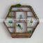 Home Decoration Rustic Farmhouse Solid Wood Hexagon Wall Mounted Floating Shelf Wooden Storage Shelves