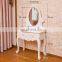 Bedroom white mirror dresser vanity dressing table with stool