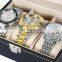 Wholesale fashion 3 slots PU leather watch storage box display leather watch box