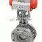 ANSI Flange End  Stainless steel 304  AC220V DN50 Metal Seating Pneumatic butterfly valve