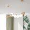2022 New Design Nordic Modern Long Wooden Glass Ball Pendant Light for Home Restaurant Decoration Chandelier