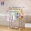 Large clothes rail hanging shelves covered garment rack on wheels