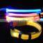 Pure Color Double Side Exposure Flat Optical Fibre Led Pet Dog Collar