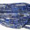 21 inch long strand Natural AAA grade Pyrite infused Lapis lazuli Faceted Large Tube Stone beads