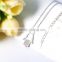 sterling silver sparkling cubic zirconia rhodium plated hamsa hand shaped pendant necklace