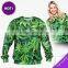 Hot Women Handmade Green Weed High Quality 3d Print Fullprint Crewneck Sweatshirt Spring Autumn Unisex Custom Oversized Pullover