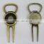 Strong magnetic golf divot tool with golf ball marker