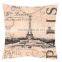 Peach Paris Printed Cushion Cover