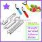 Silicone Handel 3-piece fruit peeler with Straight, Serrated, Julienne Blades red apple peeler