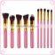 Many colors synthetic hair professional 10pcs makeup brush set