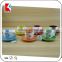 12pcs unique shape pure color coffee ceramic bulk tea cup and saucer