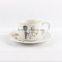 Beautiful porcelain tableware tea cup and saucer for wedding