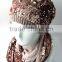 Fashionable winter set with sequin warm scarf and hat