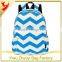 Hot Pink and White Causal Canvas School Daypack Backpack with Chevron Printing