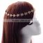 2016 YIWU T&J gold plated tassel headbands fancy lady rhinestone stars chains elastic hairbands hair chains/