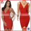 Women Sexy V-neck Backless cheap china wholesale clothing Bandage Dress Fashion Wholesale Bandage Dress Drop Shipping                        
                                                Quality Choice