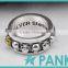 2016 NEW Men's Punk Tai Silver Ring Band Silver Skull Head Bone Gothic Fshion Unique Men's Ring