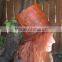 Leather Steampunk Tophat with Gears - Natural Tanned - Designed by BLUE KING LEATHER