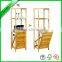 2016 bamboo towel rack with laundry bag for bathroom
