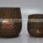 Metal Decorative Candle Holder S/2 in Black & Gold Finish IHA069