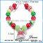 Colorful Glass Bead Handmade Christmas Adjustable Size Bracelet With Snowman Hat