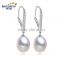Latest design of natural freshwater pearl earrings 8-9mm drop high quality classic pearl earring