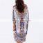 Plus size boho style new design woman loose casual print kaftan dress