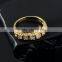 2016  yellow gold plated ring pave white cubic zirconia for wedding engagement