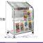 Customized Movable Free Standing Stainless Steel Newspaper Rack