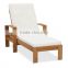 Adjustable teak wood beach lounge chair garden wooden sun lounger