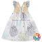 Cute Animal Printing Skirt Baby Girls Ruffle Pocket Dress 100% Cotton Birthday Little Girls Dresses