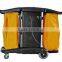 Plastic Janitor Services Cart Trolly with Wheels