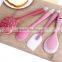 Top quality double colors silicone kitchenware set utensil