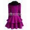 2015 Winter Women's Coat Fancy Bodysuit Big Fur Collar Shift Flare Skirt Unique Women Winter Coats