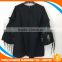 Lady latest design black embroidered wide long sleeve dress