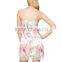 Sexy relaxed fit adjustable straps print women pajamas with lace trim