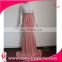 Elegant Women White Lace and Pink Modal Cotton Long Sleeve Maxi Evening Party Ball Gown Dress