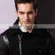 OEM Custom Wholeasler Leather Sleeve Cashmere Coat Men Wool Jackets With Hood