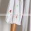 TWOTWINSTYLE Patchwork Appliques Dress Female Stand Collar Puff Three Quarter Sleeve Loose Ruched